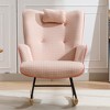 35.5 Inch Rocking Chair Comfy Wingback Glider Rocker with Safe Solid Wood Base for Living Room Bedroom - 2 of 4