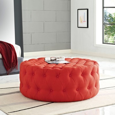 Amour Upholstered Fabric Ottoman - Modway