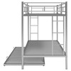 PAGED Twin over Twin Bunk Bed Modern Simple Metal Triple Bed Frame with Trundle, Guardrail and Ladders for Bedroom - 3 of 4