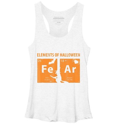 Women's Design By Humans Elements Of Halloween Tee (FeAr) Periodically By Luckyst Racerback Tank Top