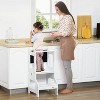 16.5'' White Kids Kitchen Step Stool, 2 in 1 Kitchen Table Set Toddler Standing Tower with Chalkboard, Safety Rail - 4 of 4