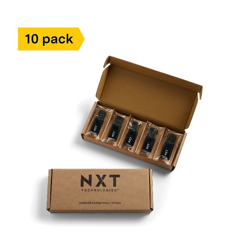 NXT Technologies 16GB USB 3.2 Type-A Flash Drive Black 10/Pack (NX61136), 2 of 6