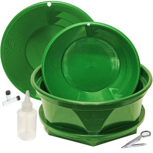 7 piece Gold Panning Kit Classifier, Gold Pans, vials, Sniffer Bottle, Tweezers - 1 of 1