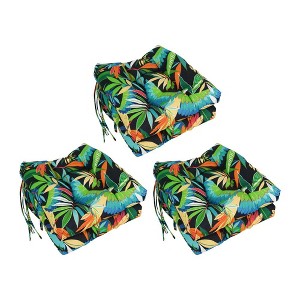 Blazing Needles, 16-inch Spun Polyester Patterned Outdoor Square Tufted Chair Cushions (Set of 6) - 1 of 2