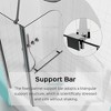 APRILSOUL Frameless Matte Black Pivot Shower Door for Bathtub with Tempered Glass, 90° In/Out Swing, Leak-Proof, Easy Install - 3 of 4