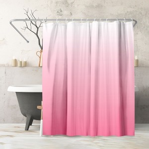 Americanflat 71x74 Pink Ombre Shower Curtain - 100% Polyester Curtain - Water-Resistant with Metal Grommets and 12 Rings - Gradient Shower Curtains - 1 of 4