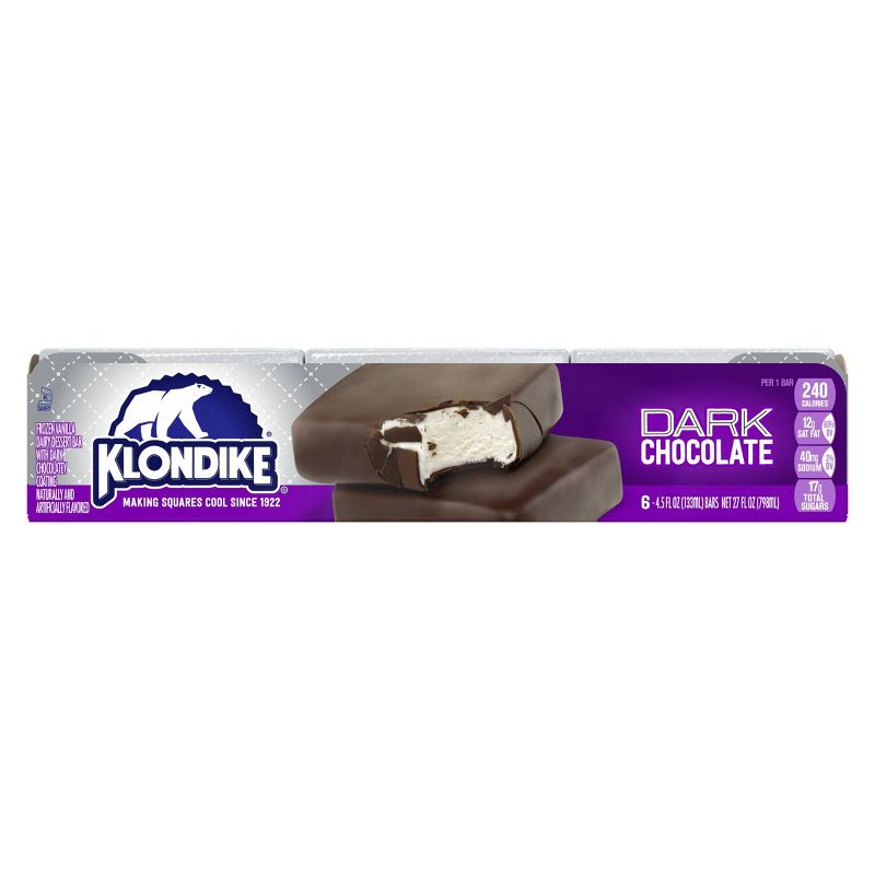 Klondike Dark Chocolate Vanilla Bars Frozen Dairy Dessert - 6pk, 4 of 10