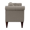 Adira 75" Traditional Fabric Settee with 2 Pillows in Brown - Lexicon - 4 of 4