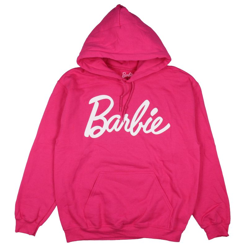 Barbie Women's Iconic Fashion Doll Logo Graphic Print Pullover Hoodie, 1 of 4