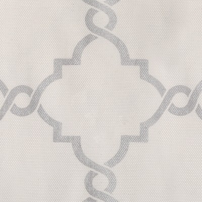 Ivory and Silver Fretwork Grommet Top Window Valance