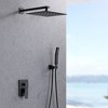 Wall-Mounted Shower Faucet Combo Set , with Brass Valve Installation KitMatte Black Finish with Brass Valve Rough-In - 4 of 4