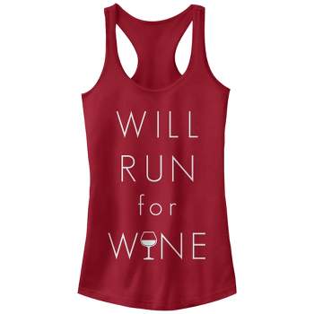 CHIN UP Will Run For Wine Glass Racerback Tank Top