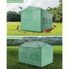 Portable Greenhouse, Outdoor Walk In Green House with Ventilated Mesh Windows and Roll-Up Zippered Doors, Reinforced Metal Frame - 4 of 4