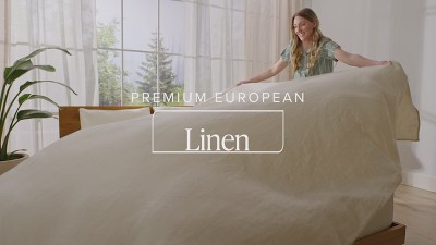 Bare Home Linen Duvet Cover and Sham Set - Thumbnail 3