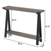 WhizMax Classic Farmhouse 2-Tier MDF + Metal Console Table, Brown - 4 of 4