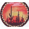 Earth Rugs Desert Sunset Round Trivet 10"x10" – Southwest Braided Jute with Vibrant Sunset Print - 3 of 3