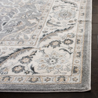Elegant Isabella Grey Round Synthetic Area Rug, 4' x 6'
