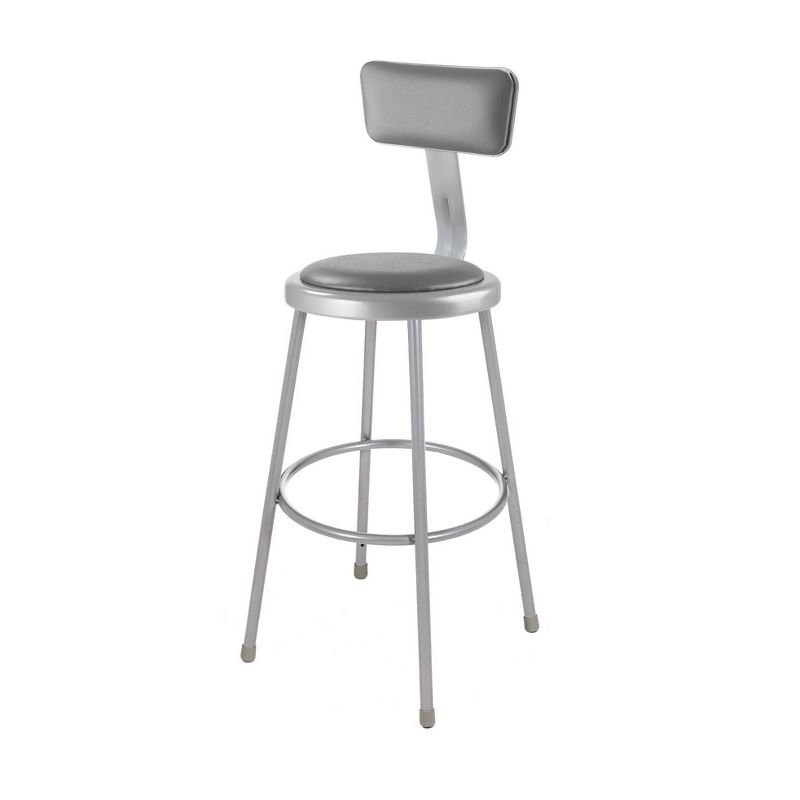 Hampden Furnishings 2pk 30&#34; Otto Collection Stool with Backrest Gray, 5 of 9