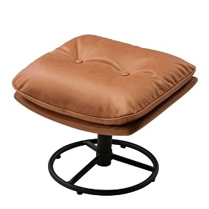 EUREKA ERGONOMIC Camden, Tufted Upholstered Ottoman,19.69" W x 16.93" D x 16.54" H,Brown - 1 of 4