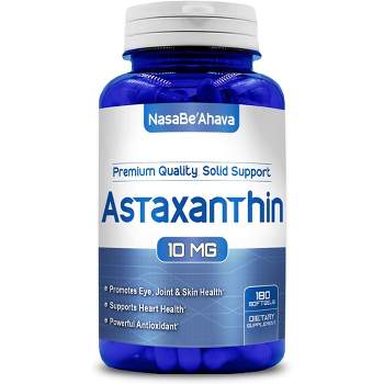 Nasa Be'Ahava Astaxanthin Supplement, Powerful Antioxidant, Anti-Inflammatory - 180 Softgels, 10mg