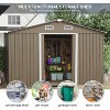 ALAULM 10x8FT Outdoor Storage Shed Waterproof, Large Garden Tool Shed with Air Vents and Lockable Sliding Door, Metal Shed Outdoor Storage for Garden - 3 of 4