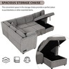 108.6" U-Shaped Convertible Sectional Sofa with Pull-Out Bed, Storage Chaise, USB Ports & Power Sockets - 4 of 4