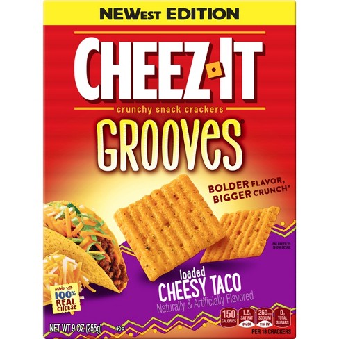 Cheez It Grooves Loaded Cheesy Taco Crunchy Snack Crackers 9oz