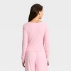 Women's Variegated Ribbed Long Sleeve Pajama Top - Auden™ - 2 of 3
