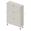TiramisuBest Narrow Freestanding Shoe Storage Cabinet with 2 Flip Drawers, Natural Wood Legs – 8-16 Pairs Slim Entryway Organizer (Natural+White) - 3 of 4