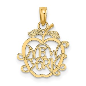 Black Bow Jewelry Cutout New York Apple Pendant in 14 Karat Yellow Gold - 1 of 4