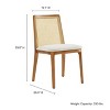 Modway Monarch Wood Dining Accent Chair with Cane Back and Padded Seat in Honey Natural Heathered Weave Ivory - 3 of 4