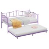 Metal Twin Daybed,Twin Size Day Bed with Pullout Trundle and Headboard,Metal Sofa Bed Frame with Steel Slat Support for Living Room,Bedroom - 2 of 4