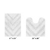 Hugo 2-Piece Bath Rug Set 100% Premium Cotton Tufted Chevron Pattern Bathmats for Bathroom, Super Soft Absorbent Machine Washable - 2 of 4