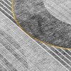 Charcoal Gray And Silver Geometric Washable Indoor Outdoor Area Rug - 4 of 4
