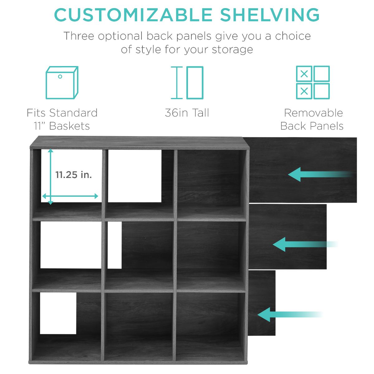 Best Choice Products Cube Bookshelf w/ Removable Back Panels - thumbnail 10