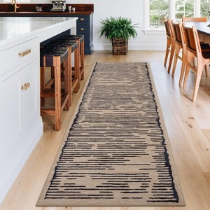 Rugs for Living Room Washable Modern Stripe Carpet Non Slip Soft Rubber Backed Rug,Low Pile Area Rug for Bedroom Office DiningRoom - 1 of 4