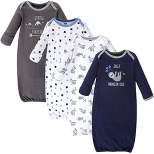 Hudson Baby Infant Boy Cotton Long-Sleeve Gowns 4pk, Little Explorer, 0-6 Months