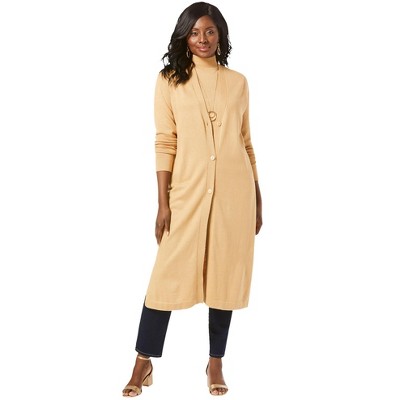 Jessica London Women's Plus Size Fine Gauge Duster Cardigan