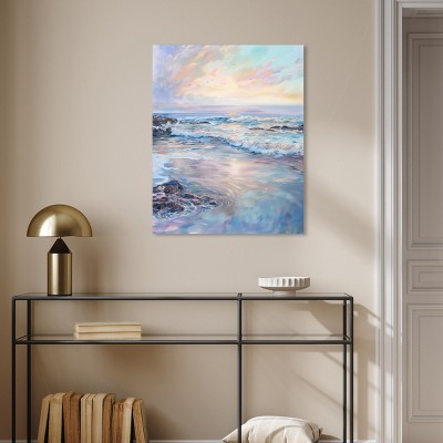 Dreamy Shoreline Sailing Landscape Canvas Wall Art, 24" x 30"