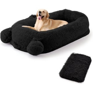 71"L Human Dog Bed with Blanket, 2 Side Storage Pockets and Portable Handle, Removable Cover, High-Density Foam Human Size Dog Bed for Adult - 1 of 1