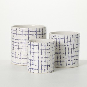 Sullivans 5", 5.5" & 6.5" Hatch Patterned Pot Set of 3, Multicolored - 1 of 4