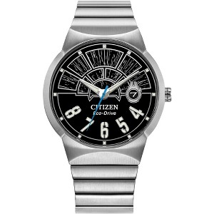Citizen Men's Eco-Drive Millennium Falcon Watch, Silver-Tone Stainless Steel Bracelet, Black Dial - 1 of 4