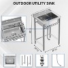 Stainless Steel Utility Sink, Freestanding Single Bowl Commercial Sink for Restaurant, Laundry Room, Bathroom, Garage, Garden - 2 of 4