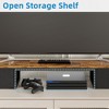 Itopfox Large TV Riser with Fabric Drawers for 32-60 inch TV, Steel Legs Stand, Tabletop Shelf, Monitor Riser for Home Office, Rustic Brown - 4 of 4