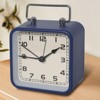 Square Small Alarm Clock for Children - Silent Desktop Clock, Student Bedside Snooze Alarm, Night Light, Decorative Metal Shell with Pointer Display - 2 of 4