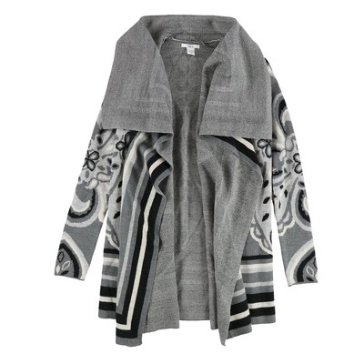 bar III Womens Jacquard Cardigan Sweater
