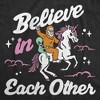 Womens Funny T Shirts Believe In Each Other Sarcastic Alien Bigfoot Unicorn Graphic Novelty Tee For Ladies - Crazy Dog Women's T Shirt With Unicorn - 2 of 4