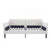 Sapphtopaz Twin Size Upholstered Daybed Platform Bed Frame with Ribbed Tufted Backrest and Slats Support Beds for Apartment, Bedroom - 2 of 4