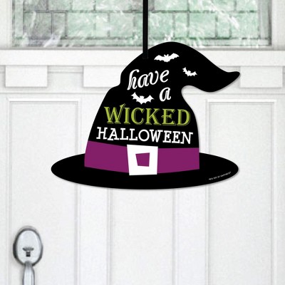 Big Dot of Happiness Happy Halloween - Hanging Porch Witch Party Outdoor Decorations - Front Door Decor - 1 Piece Sign