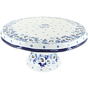 Blue Rose Polish Pottery 148 Ceramika Artystyczna Cake Plate - 1 of 1